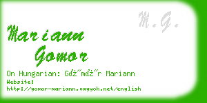 mariann gomor business card